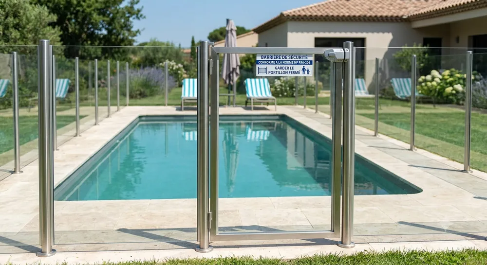 Barrière de sécurité bord de piscine